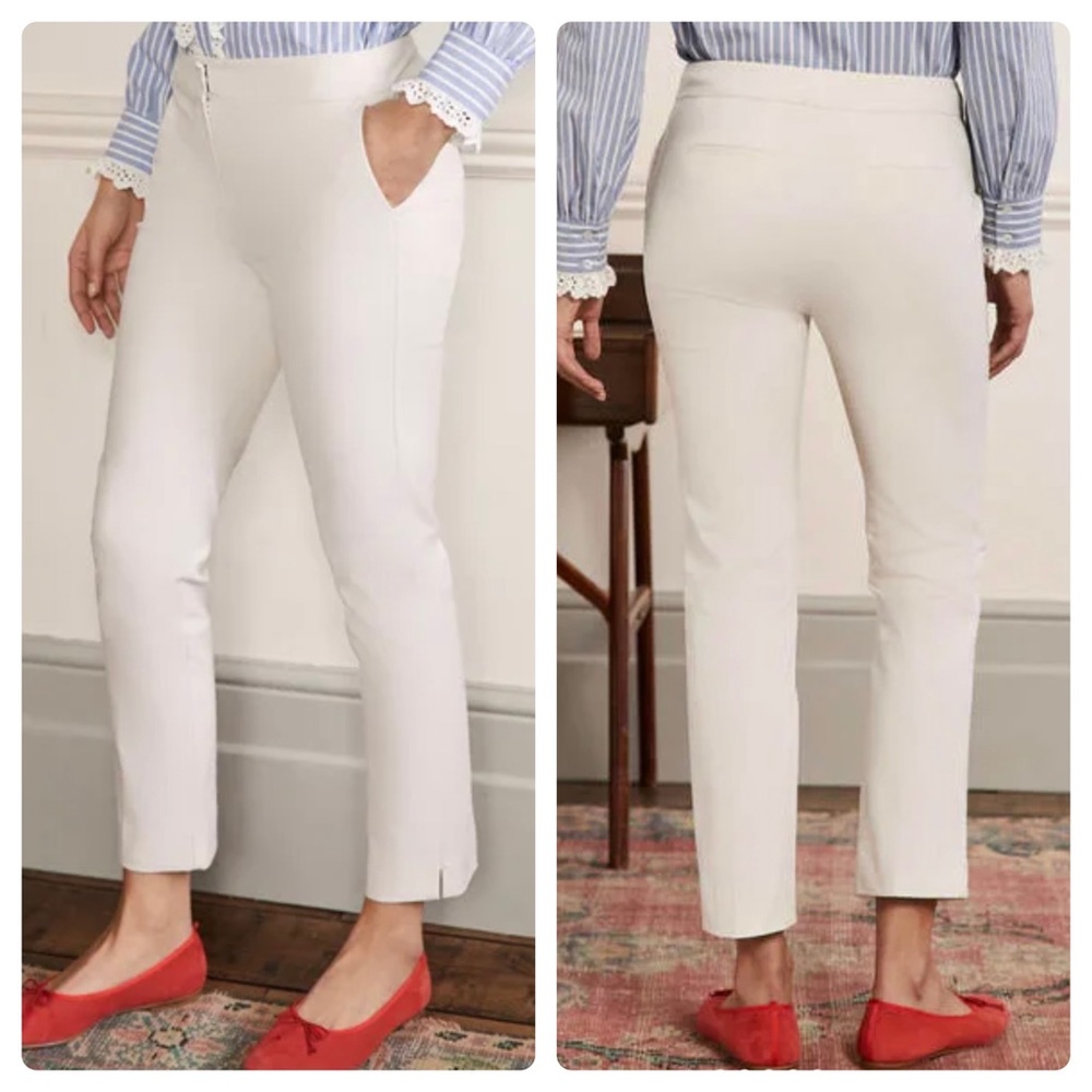 Boden Richmond Ivory Ankle Trouser Pants Size 6P